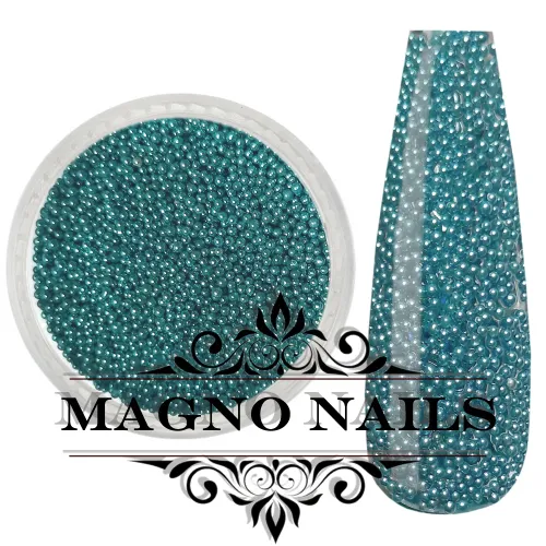 Nail Art Glasperlen - Glas Beads - türkis metallic Nägel Nail art Nailart Nageldesign Nagel